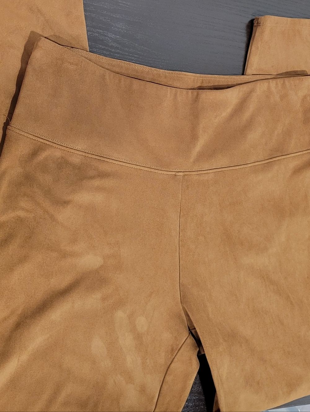 Soft Surroundings Faux Suede Pull-On Leggings Saddle Tan Brown Size Medium M